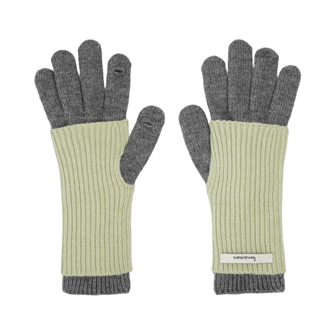 BS4FGV822GR Bensimon Warmer Glove Set Grey/Apple Mint