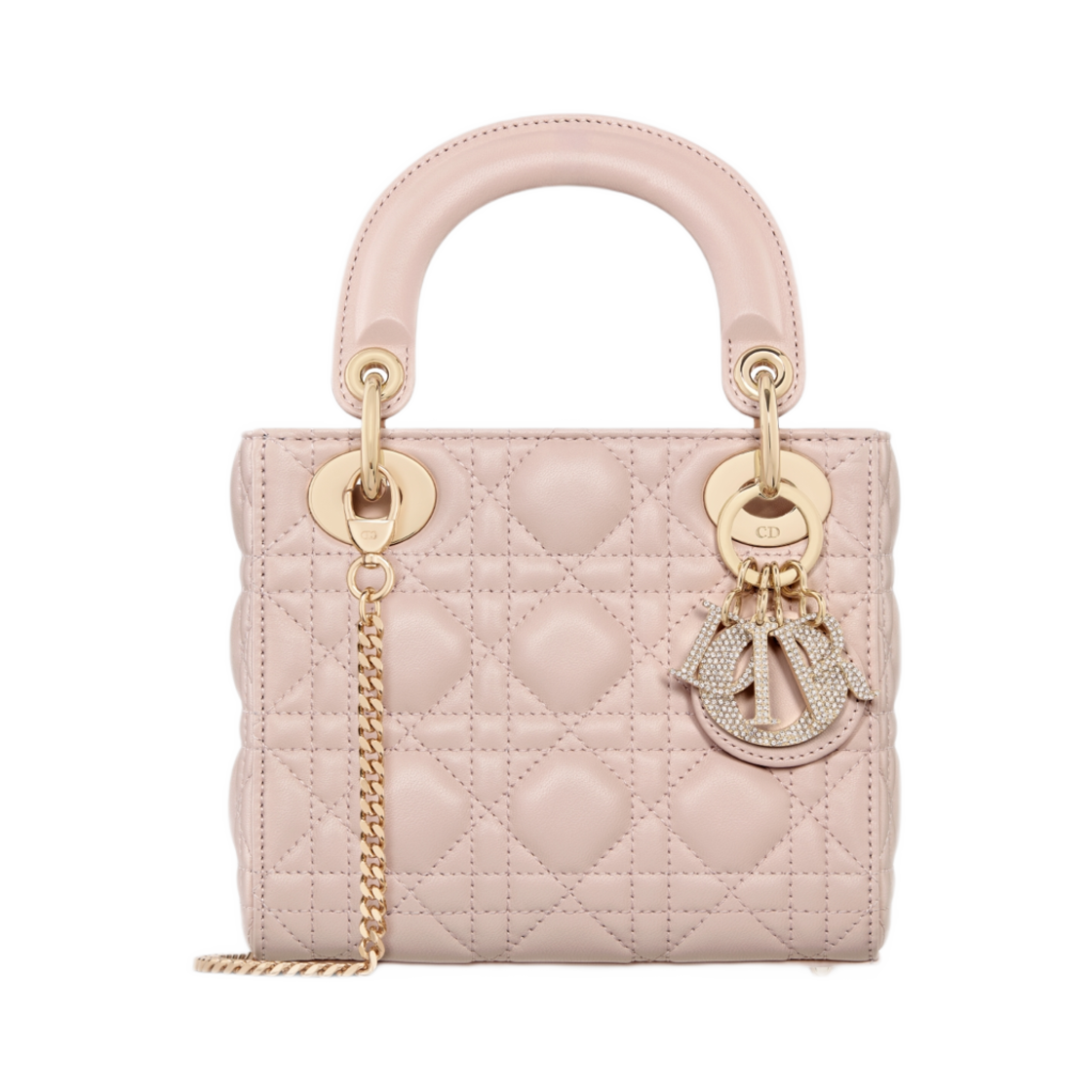 M0505ONUL-M413 Dior Lady Dior Mini Bag Cannage Lambskin Powder Pink