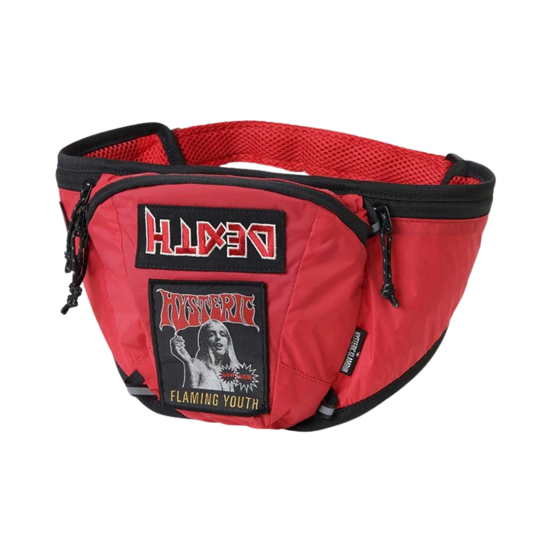 02251QB04 Hysteric Glamour Custom Patch Waist Bag Red