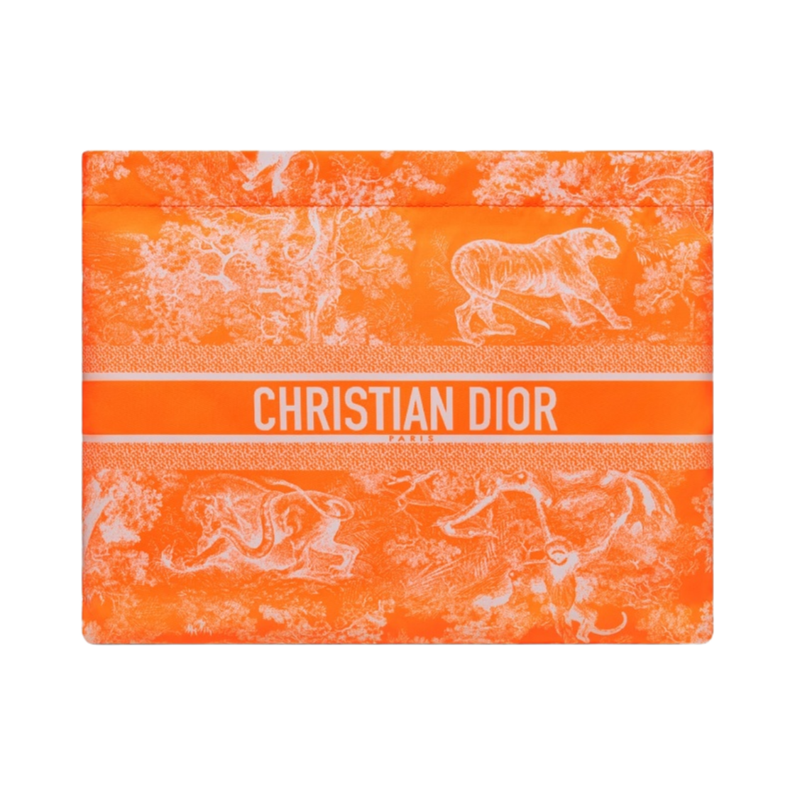 디올트래블 지퍼 파우치 플로레센트 오렌지 트왈 드 주이 리버스 테크니컬 패브릭(Dior Diortravel Zipped Pouch Fluorescent Orange Toile De Jouy Reverse Technical Fabric) - 1