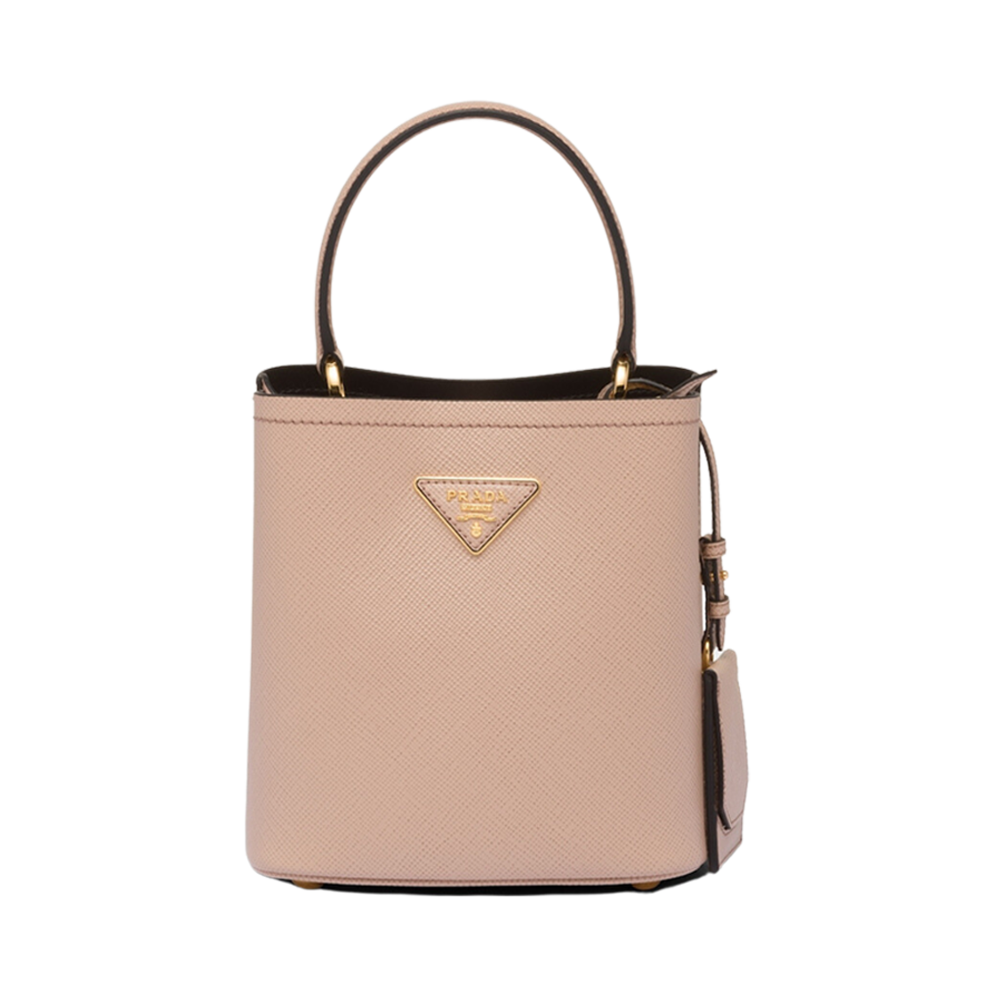 프라다 스몰 사피아노 레더 프라다 파니에 백 파우더 핑크 블랙(Prada Small Saffiano Leather Prada Panier Bag Powder Pink Black) - 1
