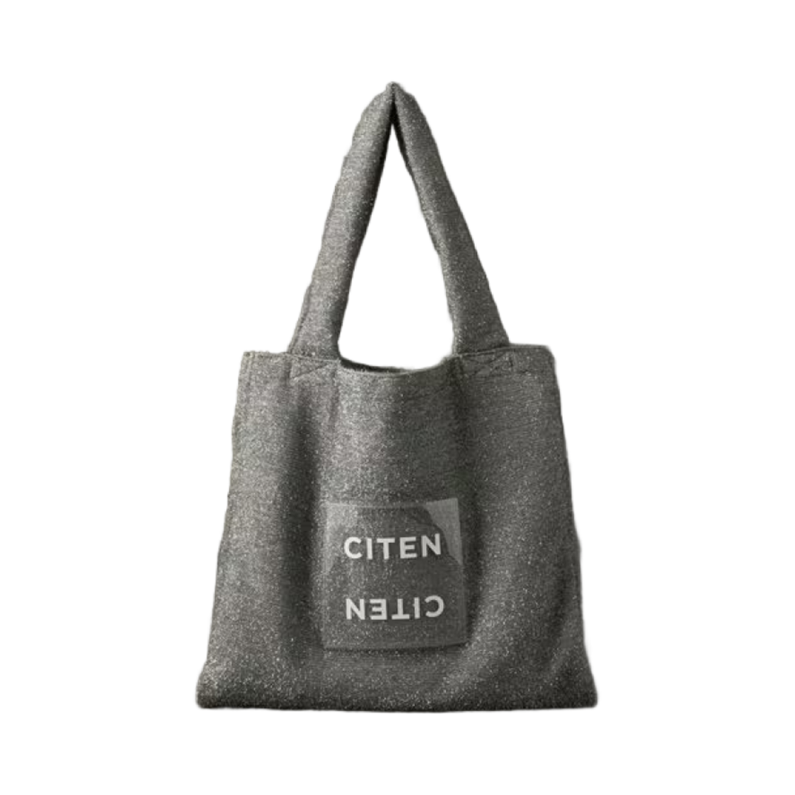 시텐 스파클리 클리어 로고 토트백 실버(Citen Sparkly Clear Logo Tote Bag Silver)