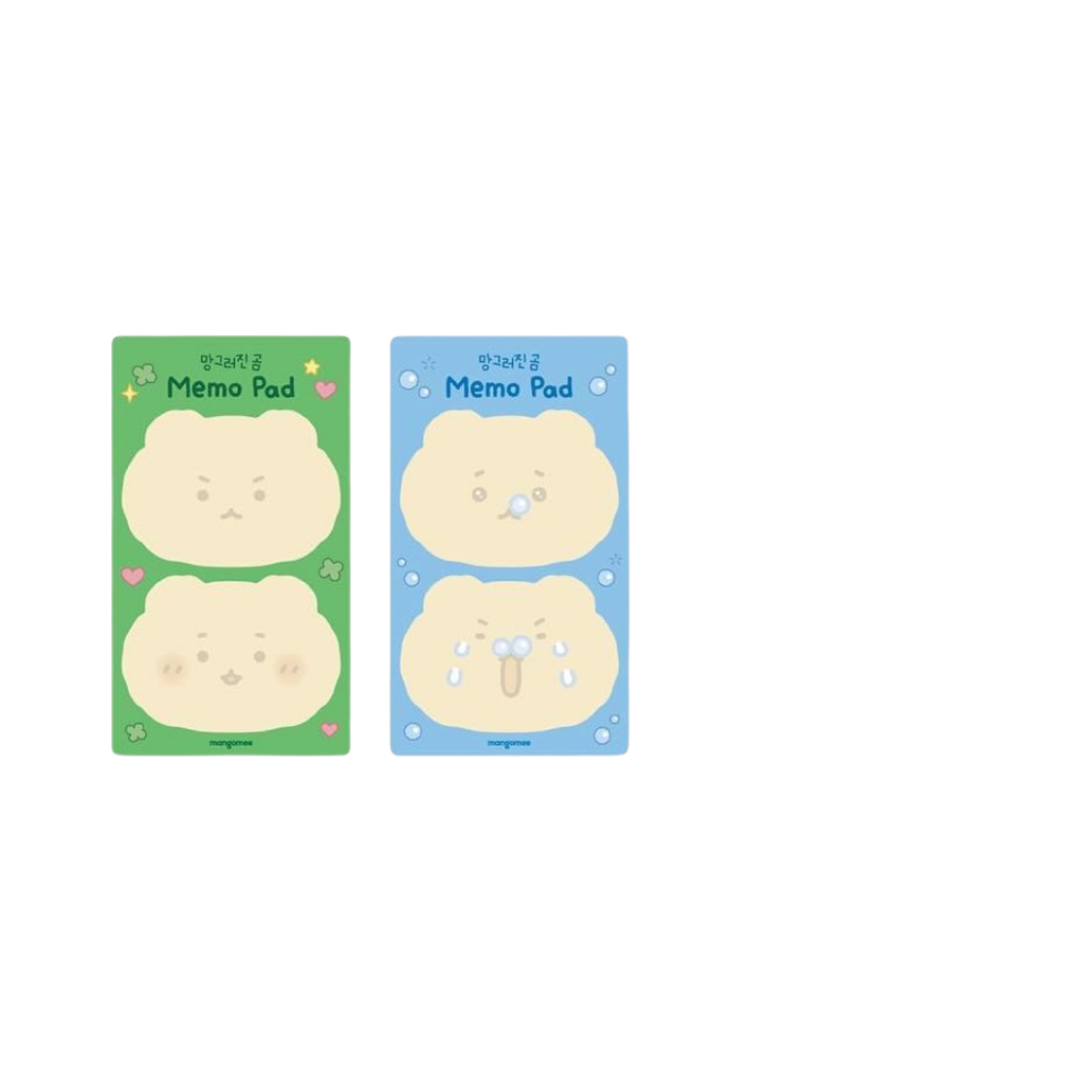 망그러진 곰 점착 메모지 (2개 세트)(Manggom Sticky Notes (Set of 2)) - 1