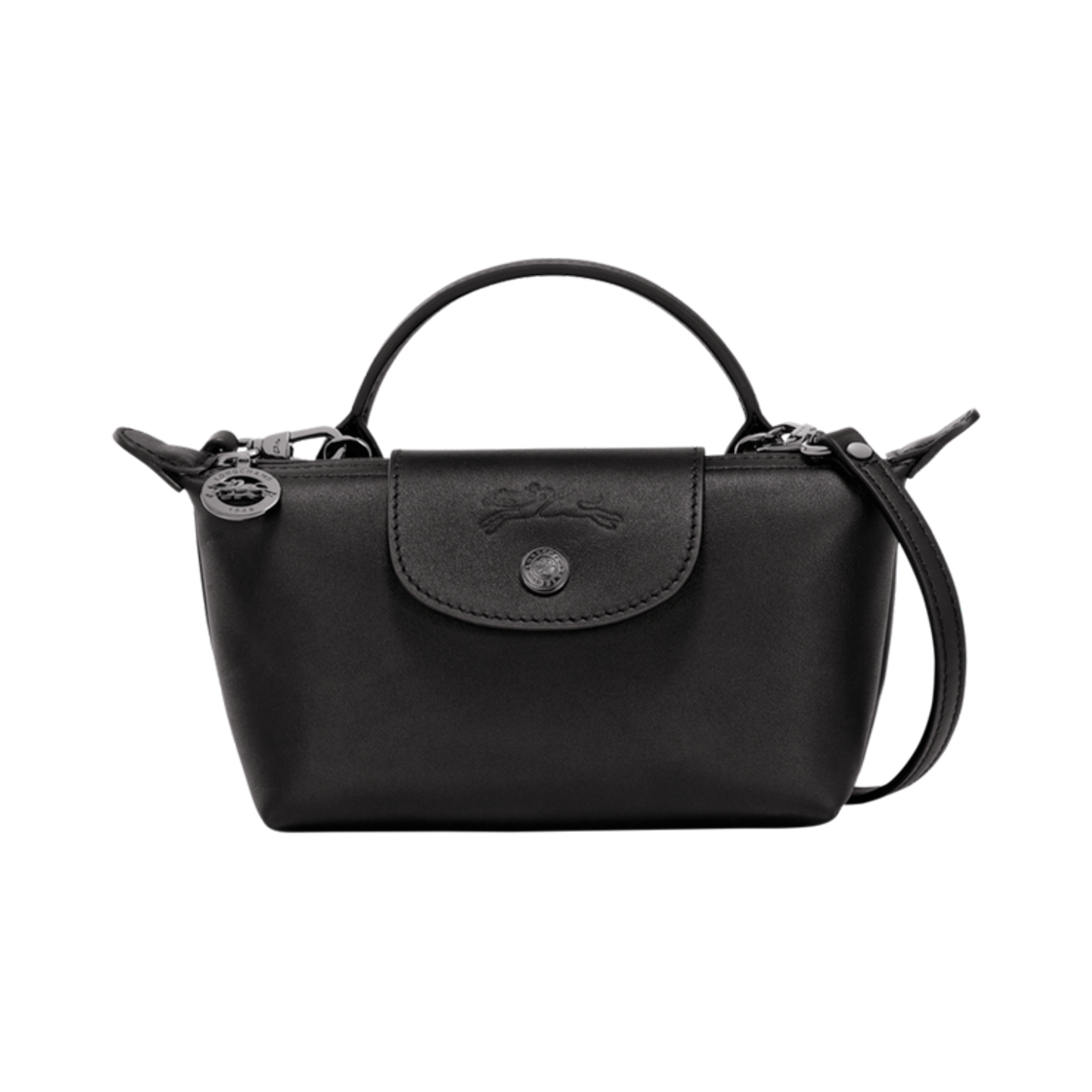 롱샴 르 플리아쥬 엑스트라 XS 레더 파우치 블랙(Longchamp Le Pliage Xtra XS Leahter Pouch Black)