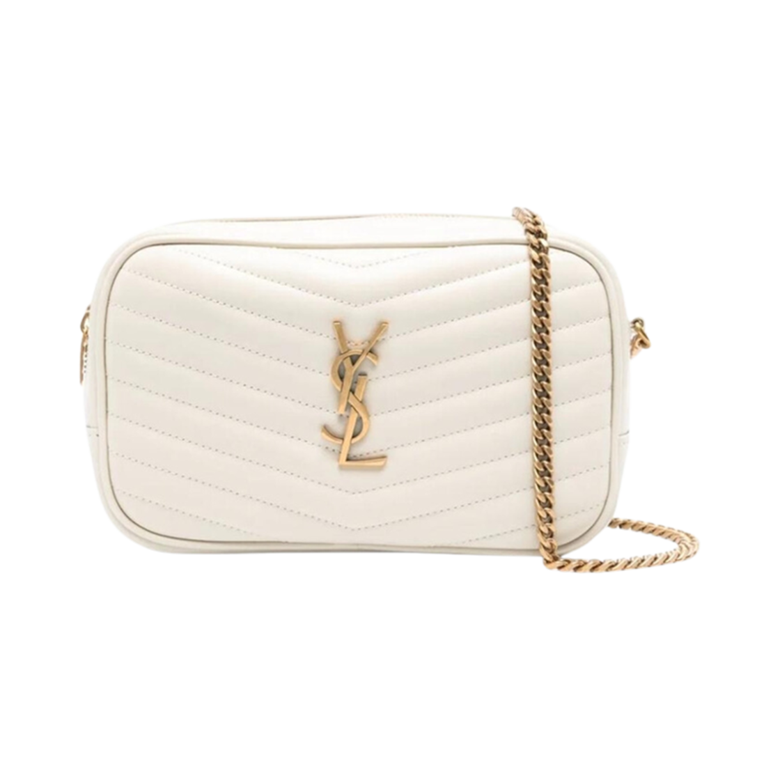 생로랑 퀼티드 레더 루 미니백 베이지(Saint Laurent Lou Mini Bag in Quilted Leather Beige) - 1