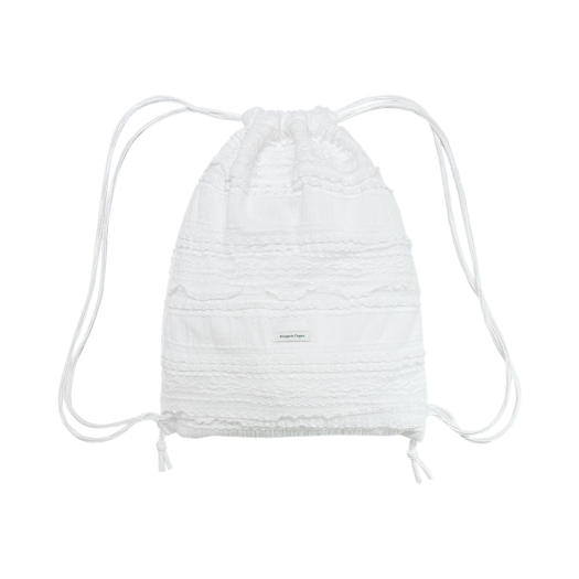 MF2513BG001MWHFR Margarin Fingers Lace Frill String Bag White