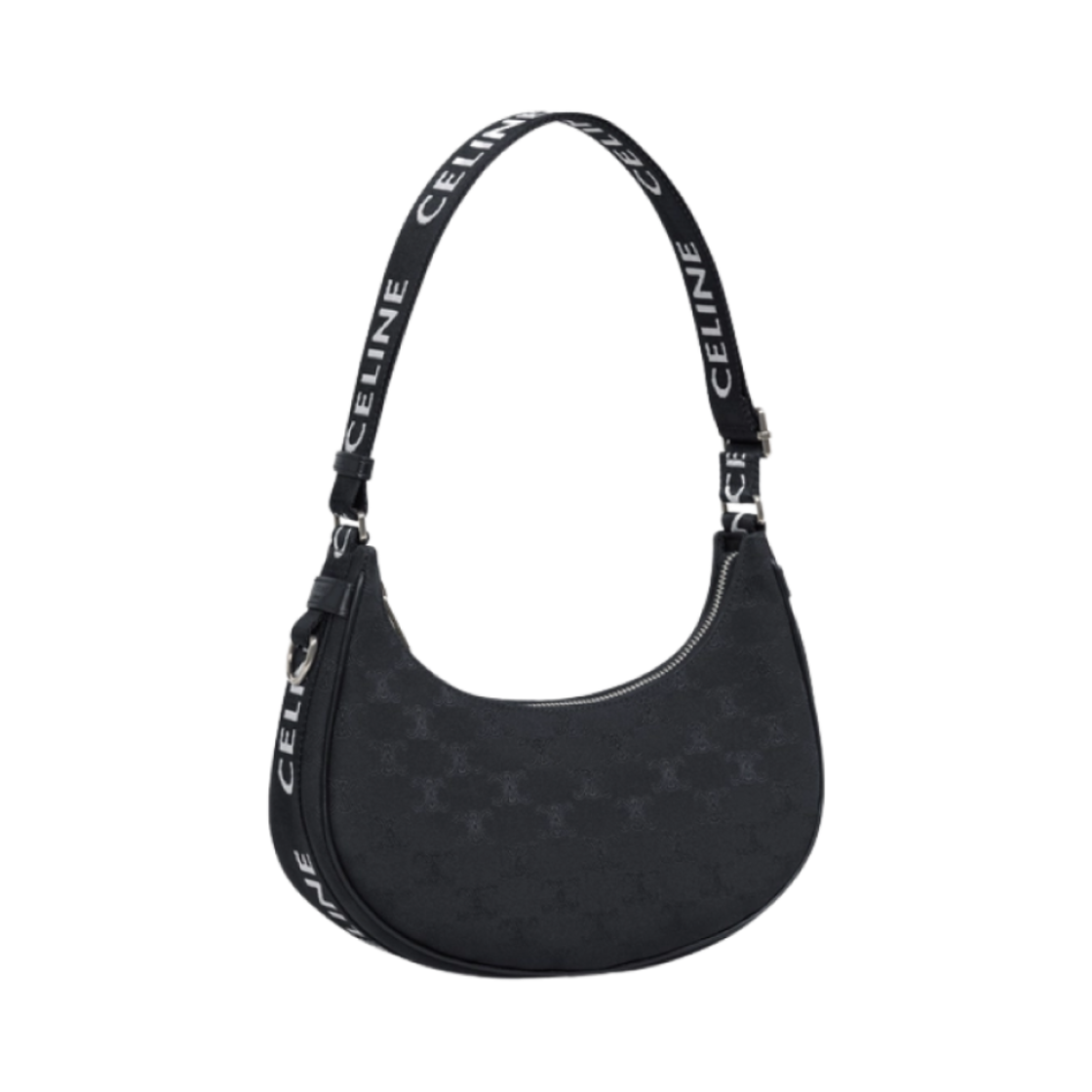 셀린느 트리옹프 자카드 카프스킨 셀린느 스트랩 미디움 아바백 블랙(Celine Medium Ava Bag with Celine Strap in Triomphe Jacquard and Calfskin Black) - 2