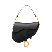 Dior Saddle Bag Grained Calfskin Black Gold