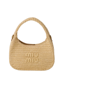 Miu Miu Wander Crochet Hobo bag Natural