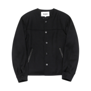 Haleine Round Neck 3D Wool Blazer Jacket Black