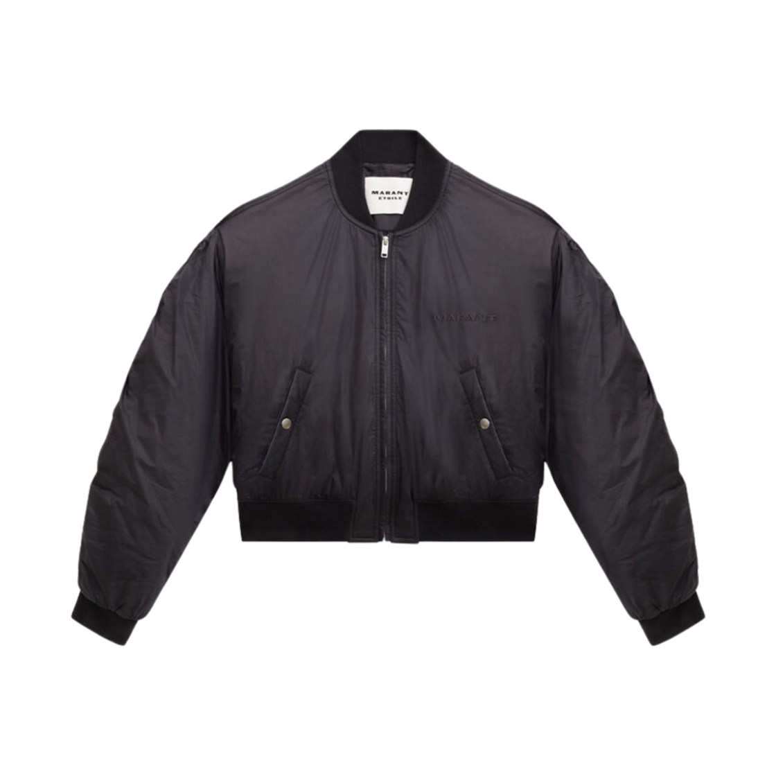 VE0252FA-B3C02E-02FK (W) Isabel Marant Bessime Plain-Colored Cotton Blend Bomber Jacket Black - 24FW