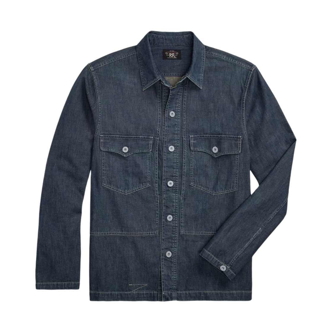 100007925 Double RL Indigo Denim Overshirt Dark Wash