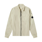 C.P. Company Gabardine Zipped Shirt Pellican White - 22FW