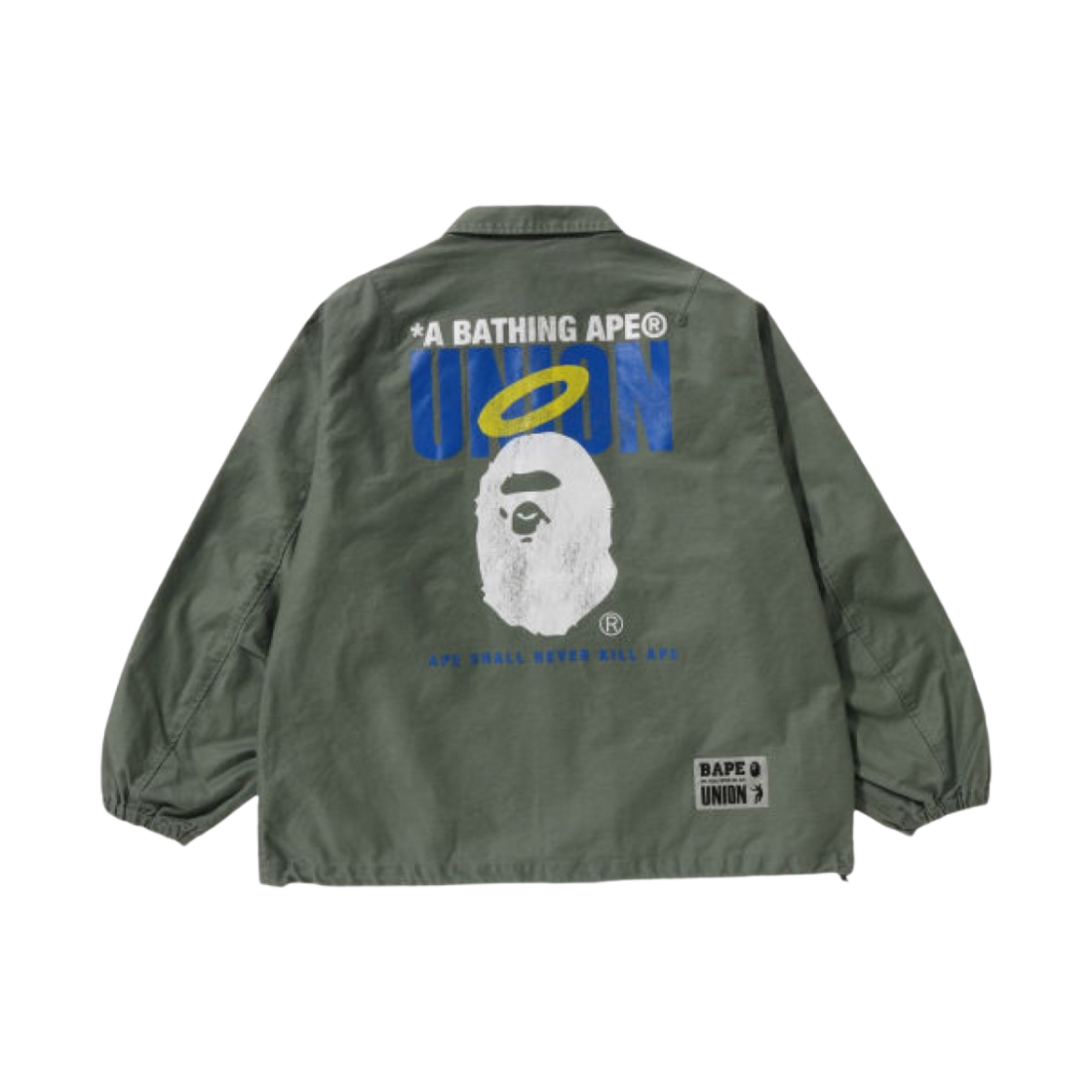 베이프 x 유니온 워시드 코치 자켓 아미 그린(BAPE x Union Washed Coach Jacket Army Green) - 2