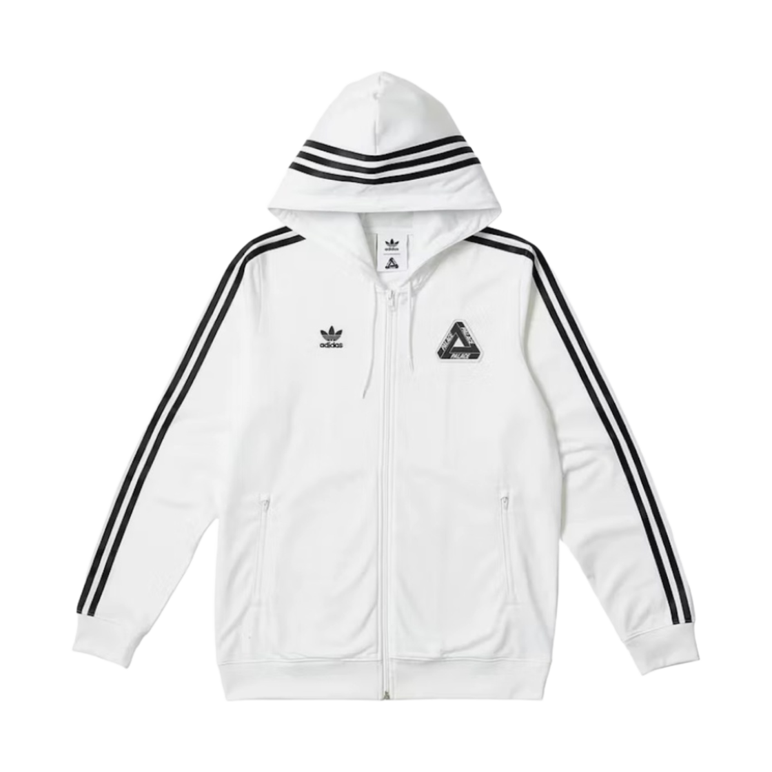팔라스 x 아디다스 후드 파이어버드 트랙탑 화이트 - 23SS(Palace x Adidas Hooded Firebird Track Top White - 23SS)