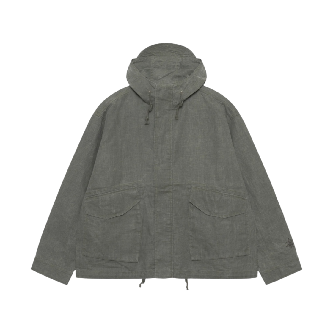 스투시 왁스드 리넨 숏 파카 올리브(Stussy Waxed Linen Short Parka Olive)