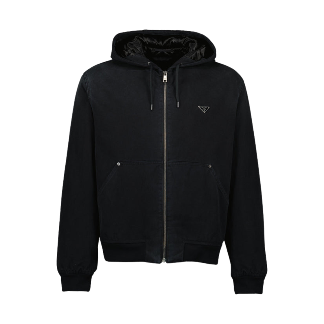 프라다 데님 후드 자켓 블랙(Prada Denim Hooded Jacket Black) - 1