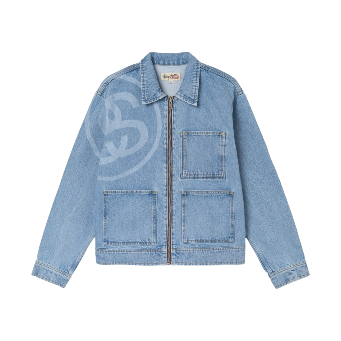 스투시 SS 링크 집 워크 자켓 스톤 워시(Stussy SS Link Zip Work Jacket Stone Wash)