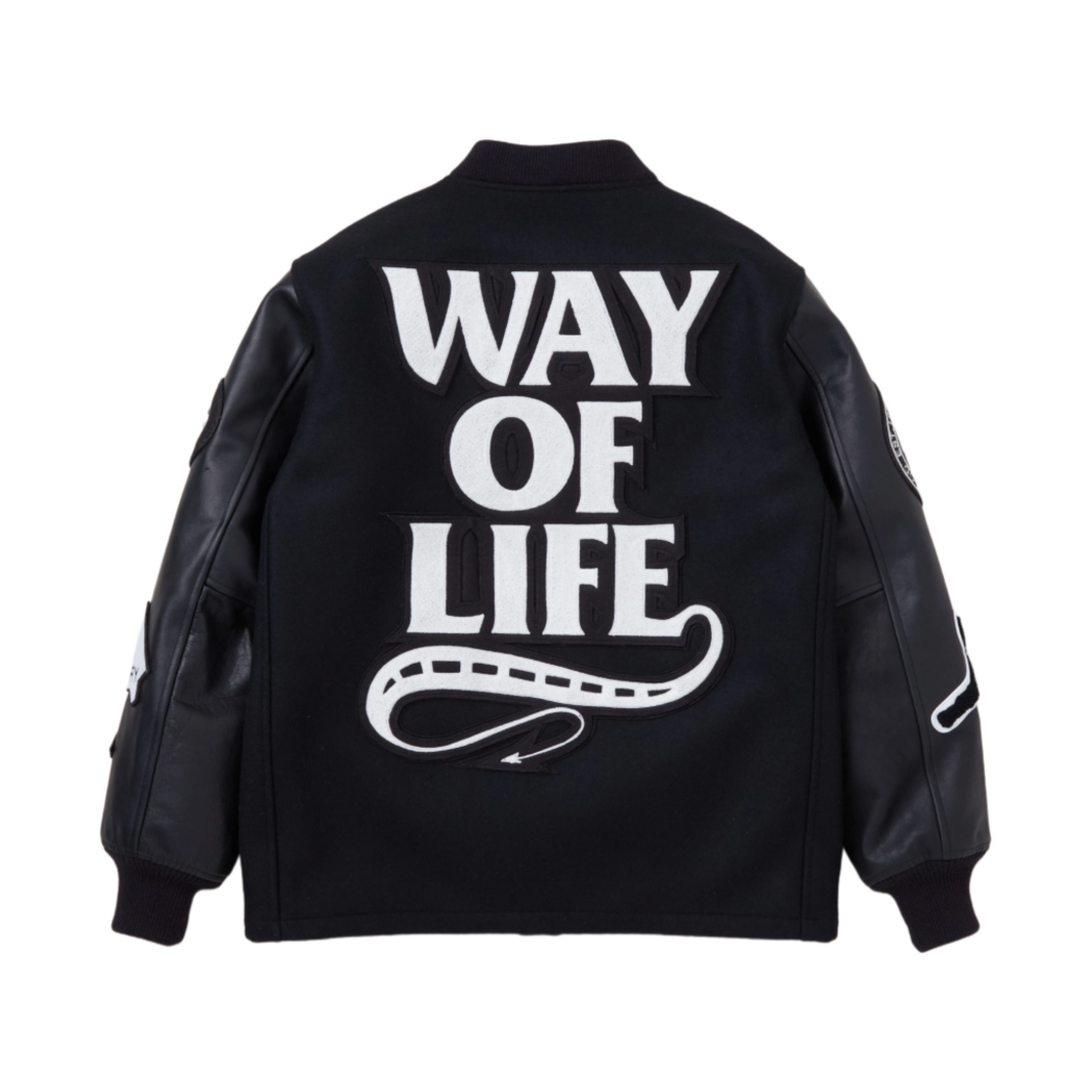 242RTWRN-JKM02S Neighborhood x WTAPS x Rats x Melton 20th Leather Combination Jacket Black