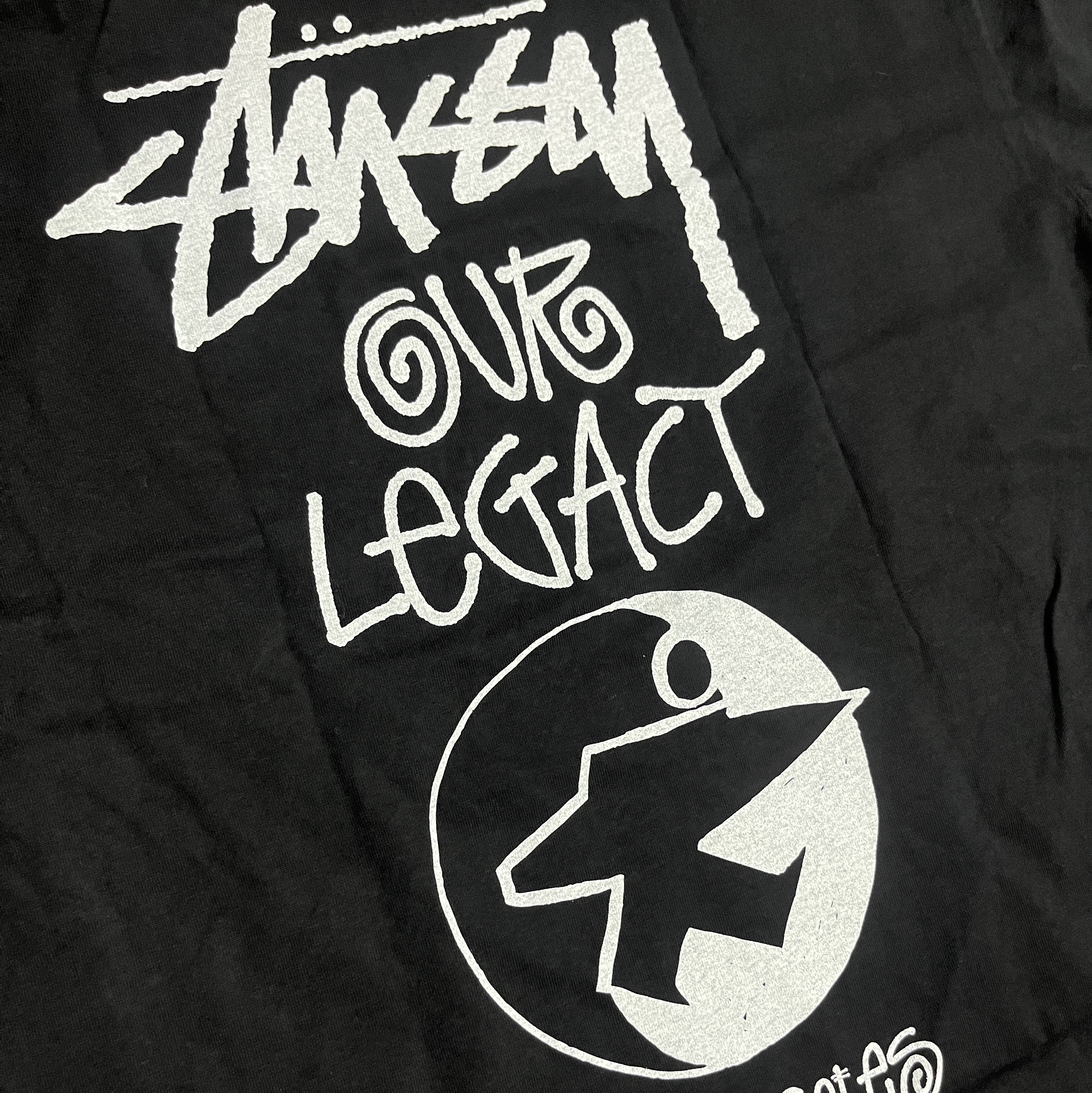 Stussy x Our Legacy Surfman Pigment Dyed T-Shirt Black, Stussy x Our Legacy Work Shop 8 Ball Pigment Dyed Yin Yang T-Shirt Black 착용 스타일