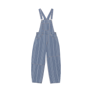 (W) Ganni Light Stripe Denim Overalls Mid Blue Stone