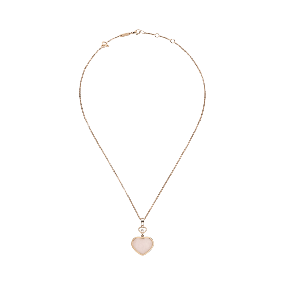 797482-5620 Chopard Happy Hearts Pendant Rose Gold Pink Opal Diamond