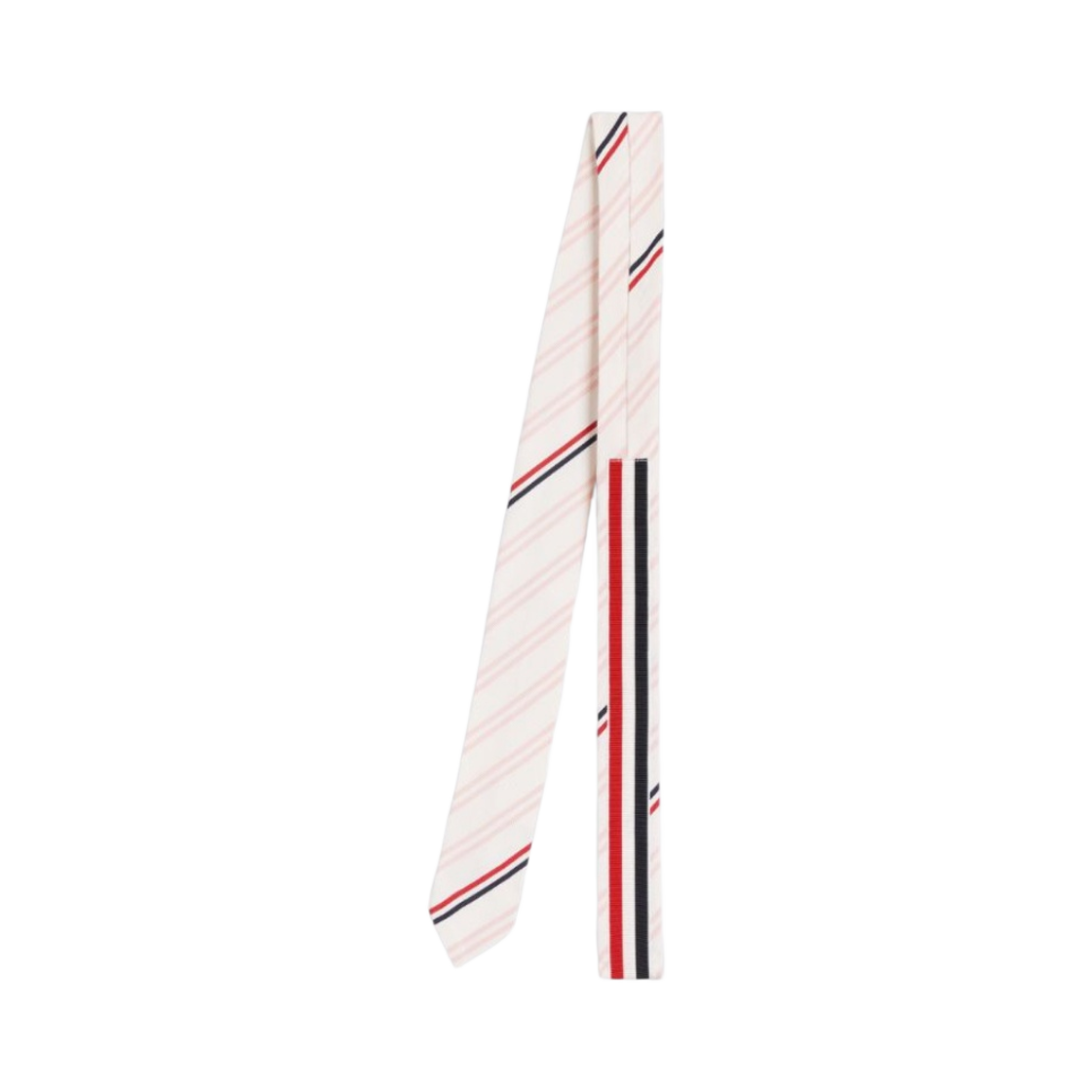 톰브라운 스트라이프 실크 코튼 자카드 클래식 타이 라이트 핑크(Thom Browne Striped Silk Cotton Jaquard Classic Tie Light Pink) - 2