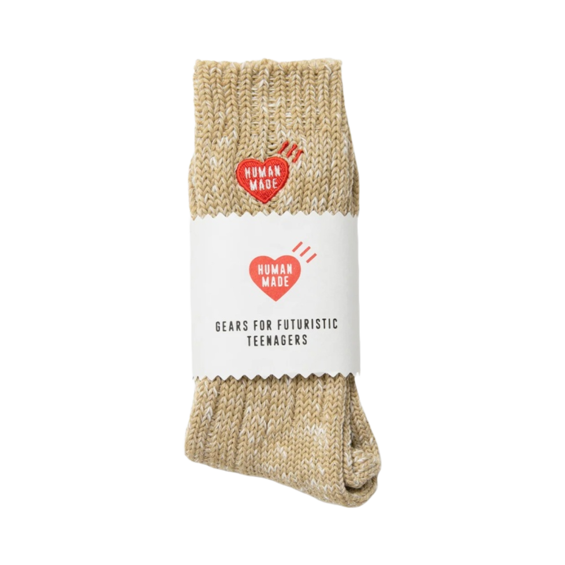 HM24GD009 Human Made Low Gauge Rib Socks Beige - #2