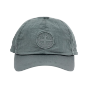 Stone Island 99576 Nylon Logo Ball Cap Grey Green - 24FW