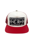 Chrome Hearts CH Hollywood Trucker Hat Red White
