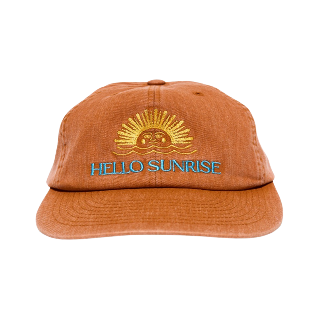 헬로선라이즈 워시드 투톤로고 6패널 캡 브라운 | Hello Sunrise
