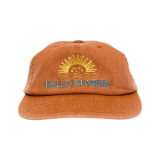 Hello Sunrise Washed Two Tone Logo 6Panel Cap Brown