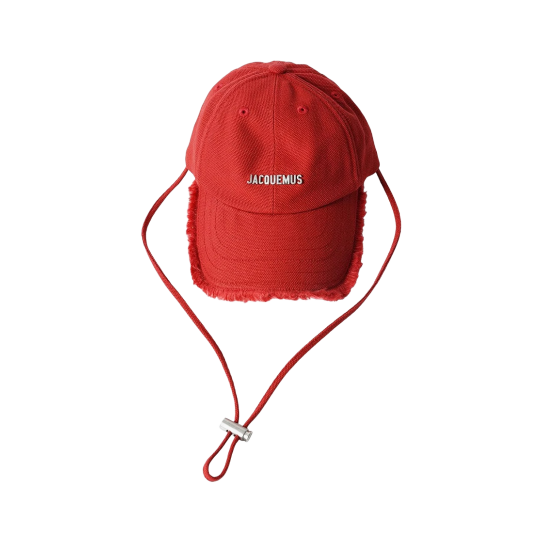 자크뮈스 라 카스케트 아티초크 프린지 베이스볼 캡 레드(Jacquemus La Casquette Artichaut Fringe Baseball Cap Red) - 1