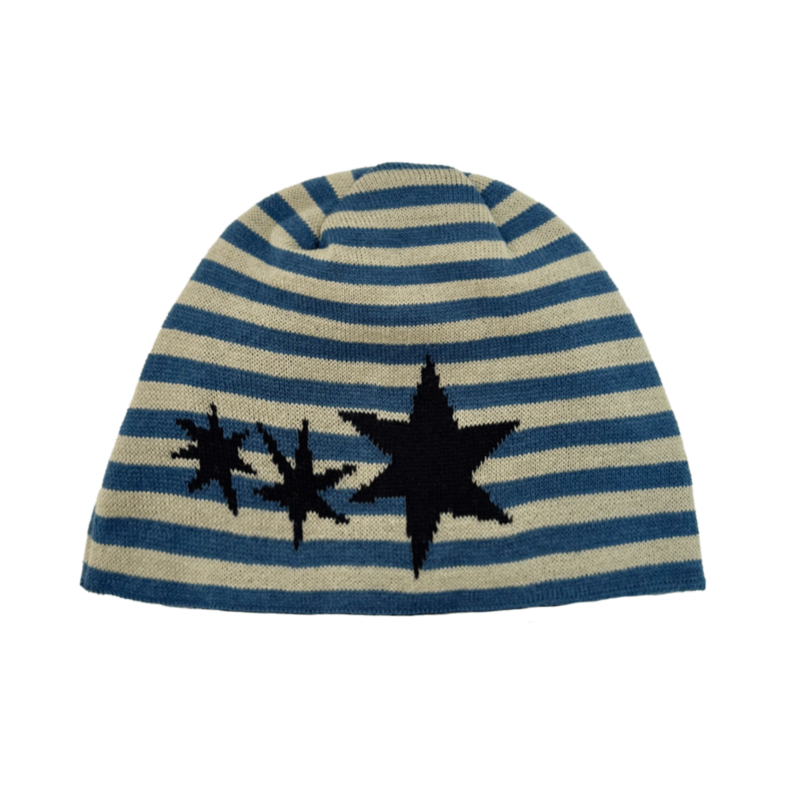 탄산마그네슘 자카드 스트라이프 비니 블루