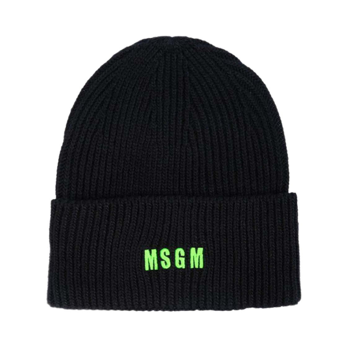 3340ML04-227767-99 MSGM Logo Embroidered Beanie Black