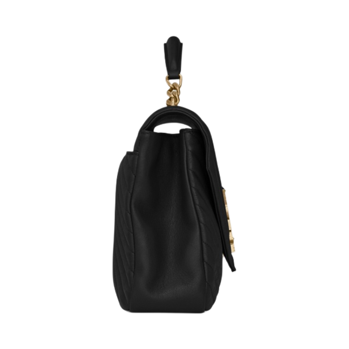 생로랑 퀼티드 레더 클래식 라지 컬리지 골드 체인백 블랙(Saint Laurent College Large Chain Bag in Quilted Leather Black) - 2
