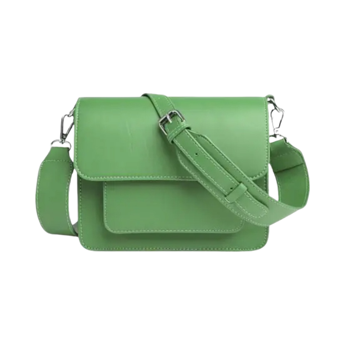 비스크 비건 케이먼 포켓 스터럭쳐 크로스백 비비드 그린(HVISK Vegan Cayman Pocket Structure Cross Bag Vivid Green)