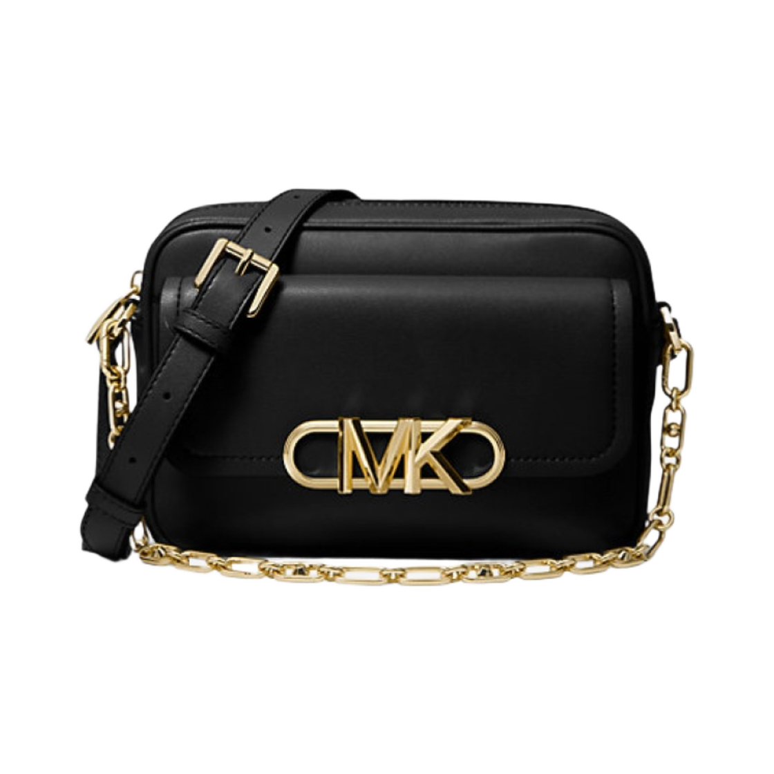 32F2G7PC8L001 Michael Kors Parker Medium Leather Crossbody Bag Black