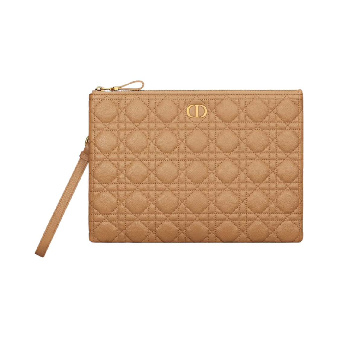 디올 라지 디올 카로 데일리 파우치 미디움 탄 서플 까나쥬 카프스킨(Dior Large Dior Caro Daily Pouch Medium Tan Supple Cannage Calfskin) - 1