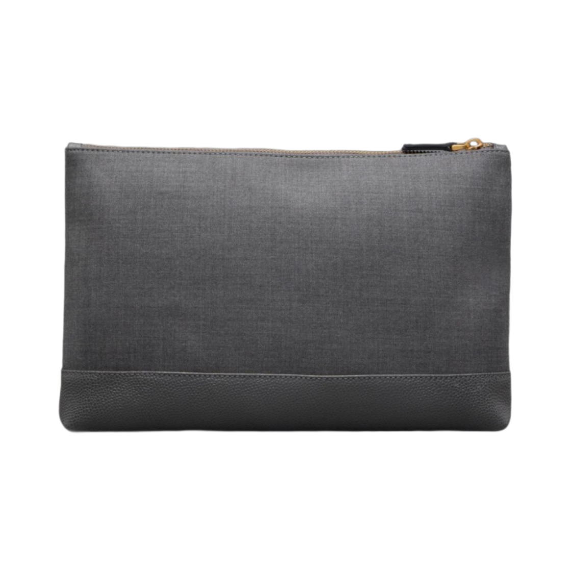 톰브라운 울 사선 라지 파우치 미디움 그레이(Thom Browne Wool 4-Bar Large Pouch Medium Grey) - 2