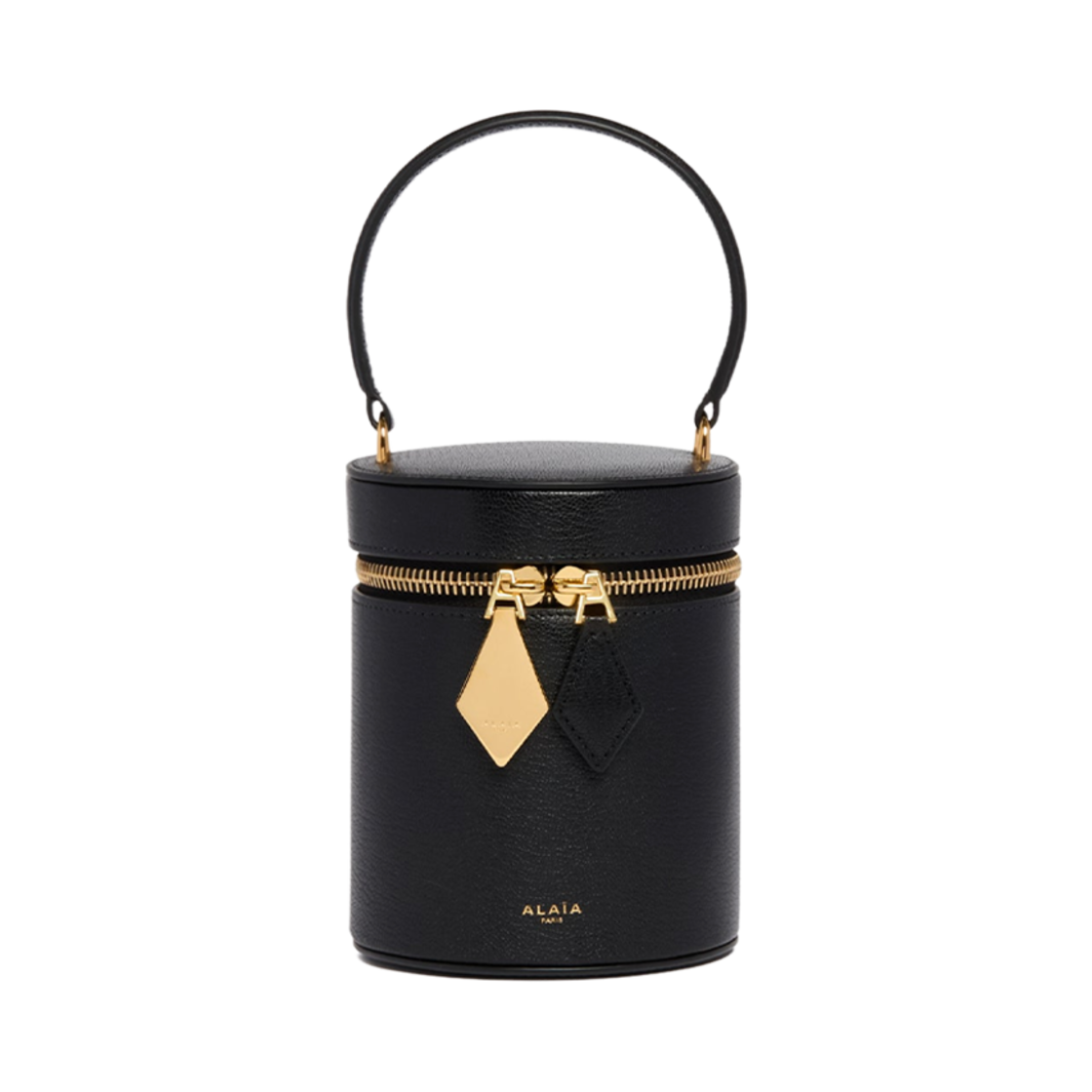 AA1S03609CA212-999 Alaia Logo Detail Calfskin Tote Bag Black