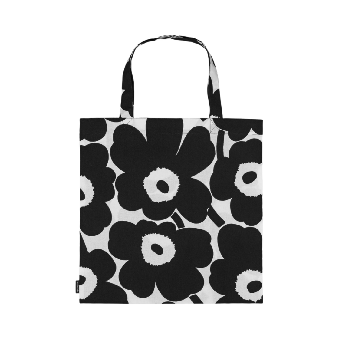 067572-190 Marimekko Pieni Unikko Cotton Tote Bag Black White