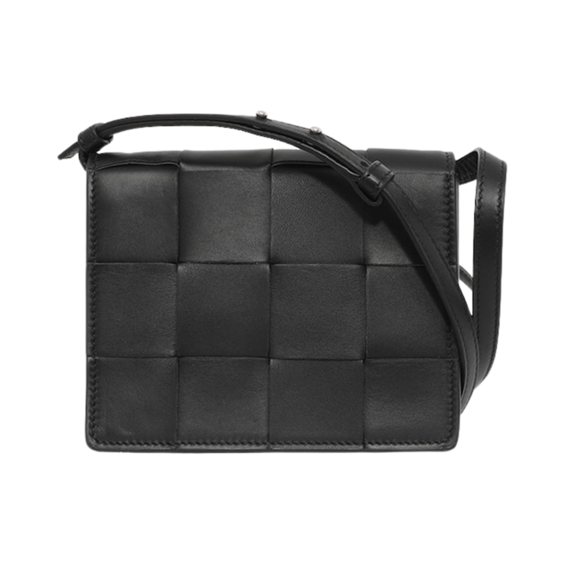 649601V3UO28803 Bottega Veneta Maxi Intrecciato Mini Cassette Crossbody Bag Black