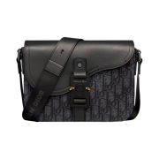 Dior Small Saddle Bag Strap Black Dior Oblique Jacquard Grained Calfskin