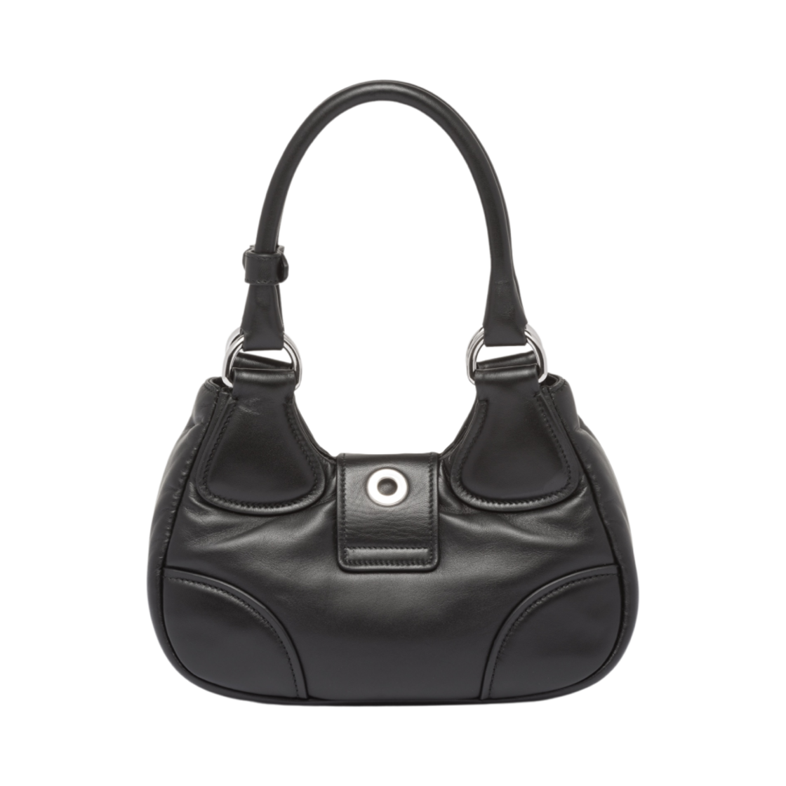 프라다 문 패딩 나파 레더 백 블랙(Prada Moon Padded Nappa Leather Bag Black) - 2