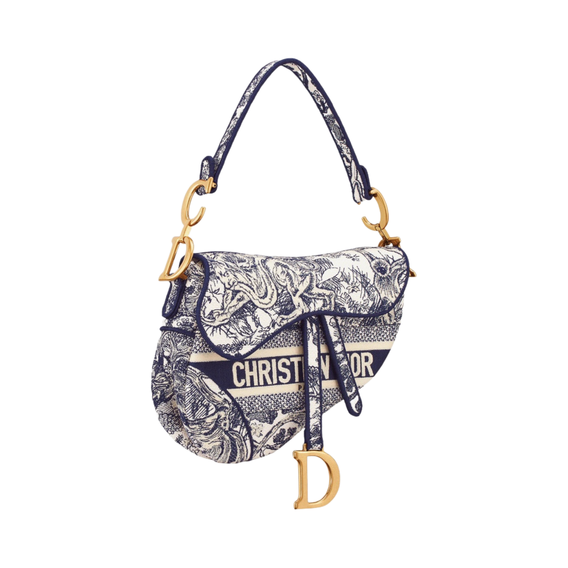 디올 새들백 트왈 드 주이 자수 블루(Dior Saddle Bag Toile de Jouy Embroidery Blue) - 2