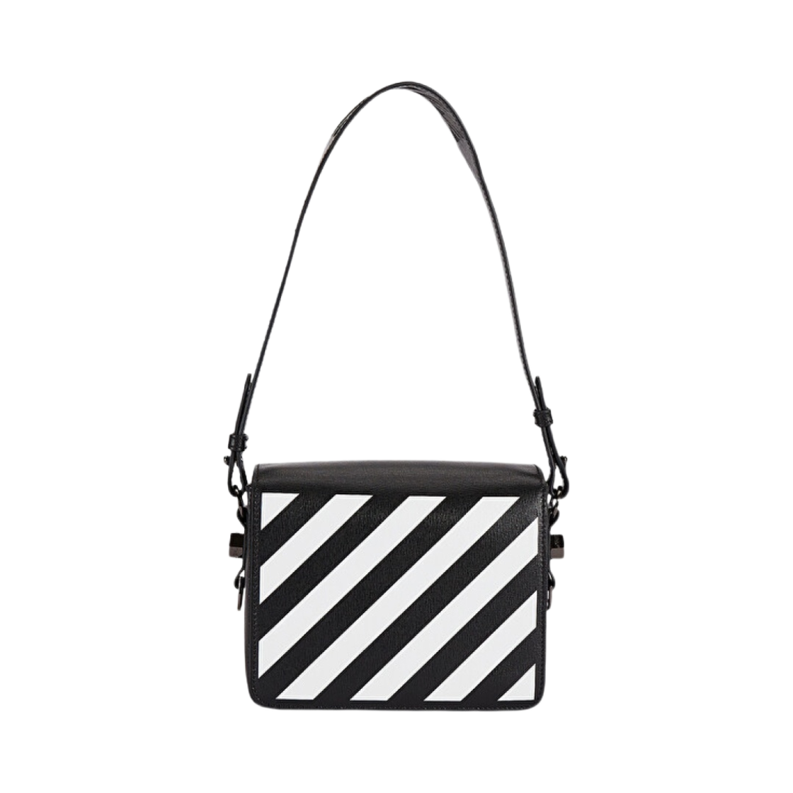 오프화이트 다이애그널 스트라이프 플랩백 블랙(Off-White Diagonal Stripe Flap Bag Black)