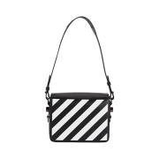 Off-White Diagonal Stripe Flap Bag Black