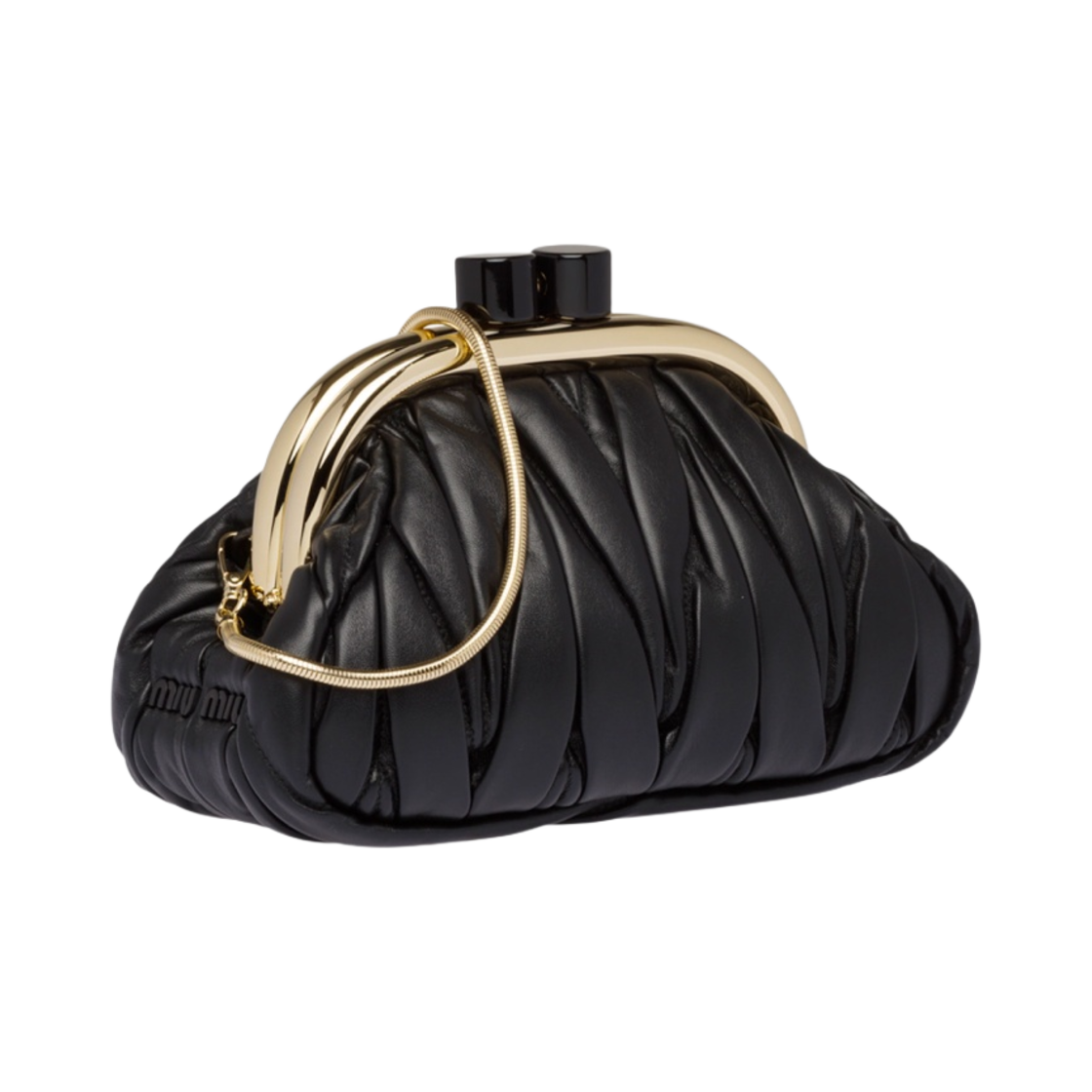 미우 미우 마테라쎄 나파 가죽 미우 벨백 블랙(Miu Miu Matelasse Nappa Leather Miu Belle Bag Black) - 2