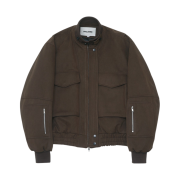 Haleine 3D Faux Suede Bomber Blouson Brown (VJ308)